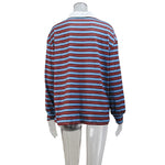 Load image into Gallery viewer, V Neck Contrast Striped Long Sleeve T-Shirt N6A128