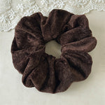 Load image into Gallery viewer, Solid Velvet Scrunchy Women Cream Color Retro S5P770