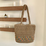 Load image into Gallery viewer, Large Capacity Straw Woven Beach Tote Shoulder Bag N6A087
