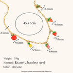 Load image into Gallery viewer, Paperclip Fruit Links Chain Steel Plated Hand Drip S5P113