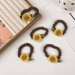 Load image into Gallery viewer, Womens Sunflower Fabric Stretch Scrunchie N6K306