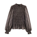 Load image into Gallery viewer, Honeycomb Check Pullover Shirt Women N6C094