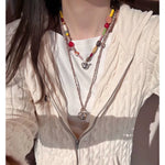 Load image into Gallery viewer, Colorful Bird Bead Necklace Dopamine Layering S5P891