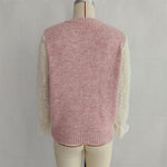 Load image into Gallery viewer, Lace Sleeve Bow Cardigan Women Pink Gray Beige N5A870