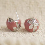 Load image into Gallery viewer, Enamel Dome Flower Earrings Women Elegant Versatile S5P923