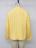 Load image into Gallery viewer, Fresh Solid Ribbed Button Cardigan Sweater Women N6H299