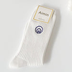 Load image into Gallery viewer, Cartoon Embroidered White Crew Socks Women M5A306