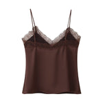 Load image into Gallery viewer, Lace Trim Satin Camisole Women Elegant Slip Top N5A718