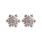 Load image into Gallery viewer, Christmas Snowflake Zircon Earrings Silver Needle S5P631
