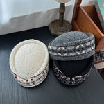 Load image into Gallery viewer, Fair Isle Jacquard Pillbox Hat Knit Cap Women N6G211