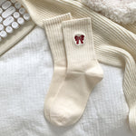 Load image into Gallery viewer, Red Stripe Sport Socks Women Cotton Mid Calf Athletic M5A292