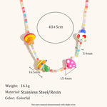 Load image into Gallery viewer, Acrylic Ceramic Chain Multicolor Bead Steel Plated S5P215