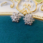 Load image into Gallery viewer, Christmas Snowflake Zircon Earrings Silver Needle S5P631