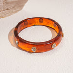 Load image into Gallery viewer, Acrylic Bracelet Rhinestone Colorful Cuff Bangle N6F045