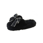 Load image into Gallery viewer, Bow Plush Slippers Women 4cm Platform House Shoes M5A300