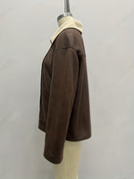 Load image into Gallery viewer, Reversible Jacket Women Faux Fur Collar Sherpa Lining N5A770