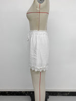 Load image into Gallery viewer, Vacation Drawstring Waist Ruffle Trim Shorts Women N6C258