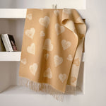 Load image into Gallery viewer, Double-Sided Jacquard Heart Flower Scarf Shawl Women N6H245