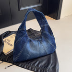 Load image into Gallery viewer, Women's Denim Shoulder Baguette Bag N6J194