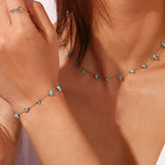 Load image into Gallery viewer, Crushed Stone Chain Steel 18K Plated Hand Linked S5P121