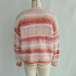 Load image into Gallery viewer, Striped Rainbow Sweater Women Color Gradient Faux N5A865