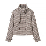 Load image into Gallery viewer, Houndstooth Double Breasted Jacket Women N5A783
