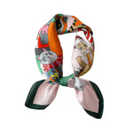 Load image into Gallery viewer, Cat Print Faux Silk Square Scarf M5A240