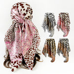 Load image into Gallery viewer, Leopard Print Spliced Satin Square Scarf 90cm N6G220