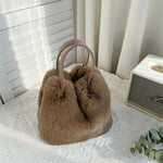 Load image into Gallery viewer, Bucket Tote Bag Women Large Capacity Faux Rabbit Fur S5P734