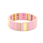 Load image into Gallery viewer, Rectangular Enamel Links Bangle Alloy Stackable S5P154