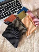 Load image into Gallery viewer, Warm Color Block Socks Women Japanese Retro M5A294