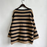 Load image into Gallery viewer, Off Shoulder Stripe Knit Sweater Women Loose Fit N5A845