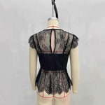 Load image into Gallery viewer, Black Lace Trim Sleeveless Shell Women N5A711