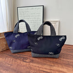 Load image into Gallery viewer, Handmade Butterfly Embroidery Canvas Tote Bag N6F120