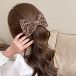 Load image into Gallery viewer, Leopard Bow Flower Hair Clip Women Vintage Elastic S5P822