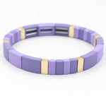Load image into Gallery viewer, Enamel Bead Geometric Bangle Alloy Violet Matte S5P181