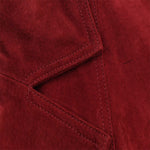 Load image into Gallery viewer, Red Suede Double Breasted Jacket Women N5A787