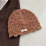 Load image into Gallery viewer, 100% Wool Crochet Lace Hollow Knit Beanie Women N6H219