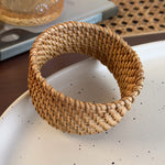Load image into Gallery viewer, Boho Ethnic Bamboo Woven Bangle Round Niche Luxury N6F280