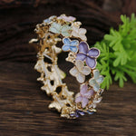 Load image into Gallery viewer, Enamel Cherry Blossom Stretch Bangle Women N6C215