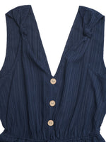 Load image into Gallery viewer, Sleeveless V Neck Textured Tie-Waist Jumpsuit Shorts N6C259