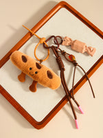 Load image into Gallery viewer, Cartoon Plush Baguette Croissant Keychain Bag Charm S5P945