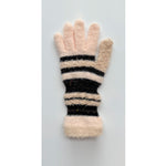 Load image into Gallery viewer, Multi Material Striped Fingerless Gloves Women S5P679