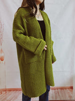 Load image into Gallery viewer, Oversized Long Cardigan Women Thick Knit N5A863