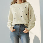 Load image into Gallery viewer, Simple Style Heart Sweater Women Knit Casual Pullover N5A813