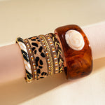 Load image into Gallery viewer, Vintage Leather Leopard Braided Magnetic Clasp Bangle N6H088