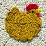 Load image into Gallery viewer, Hand Crochet Hen Coaster Chicken Shape Yarn Mat N6G050