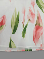 Load image into Gallery viewer, Pink Printed V Neck Backless A Line Dress Women N5A928