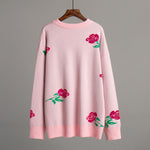 Load image into Gallery viewer, Rose Print Round Neck Sweater Women Multiple Colors N5A537