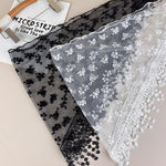 Load image into Gallery viewer, Lace Floral Triangle Scarf Fringe Shawl Women N6H106